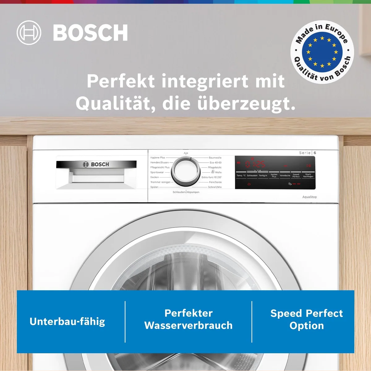 BOSCH Waschmaschine Serie 6 WUU28T71, 8 kg, 1400 U/min — energieeffizient, leise, nachlegefähig 2