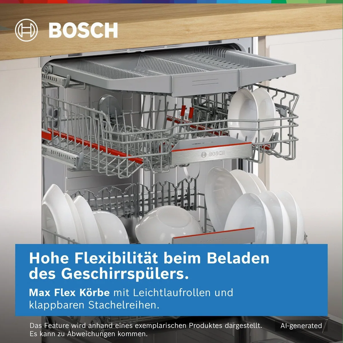 BOSCH SMI4ECS32E Geschirrspüler, 14 Maßgedecke, automatische Türöffnung, flexible Max Flex Körbe 2