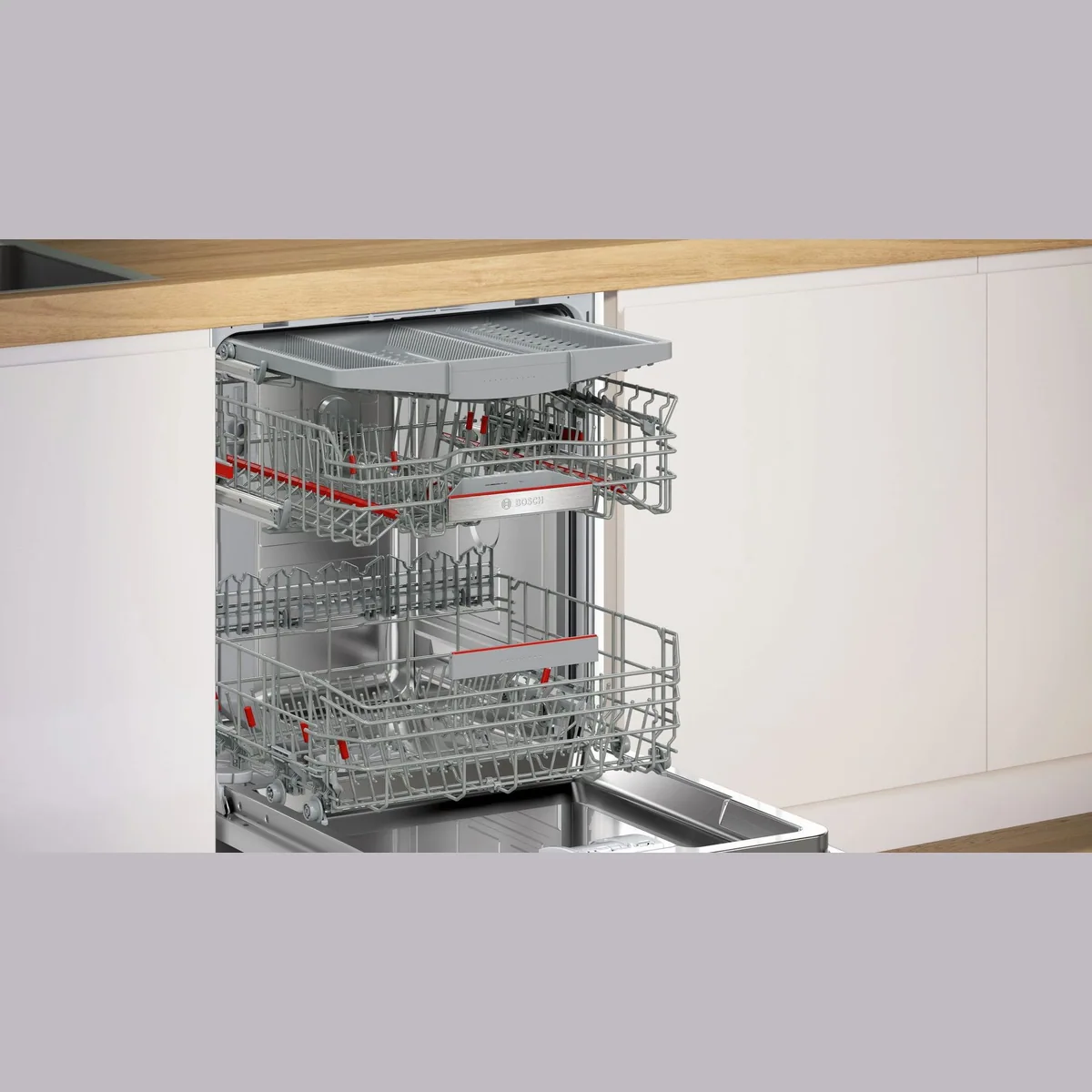 BOSCH SMU4ECS32E Unterbaugeschirrspüler, 14 Maßgedecke, automatische Türöffnung, flexible Max Flex Körbe 4