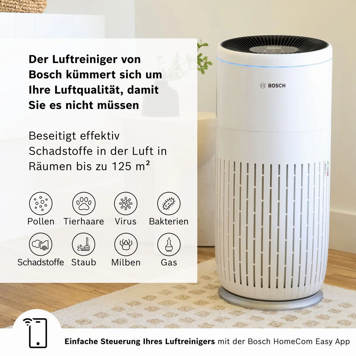BOSCH Air 6000i Luftreiniger, leistungsstark mit App-Steuerung für Räume bis 125 m² 2