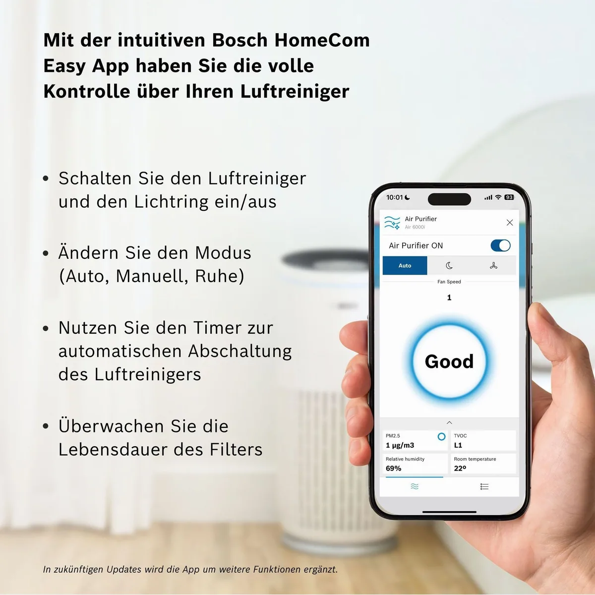 BOSCH Air 6000i Luftreiniger, leistungsstark mit App-Steuerung für Räume bis 125 m² 4