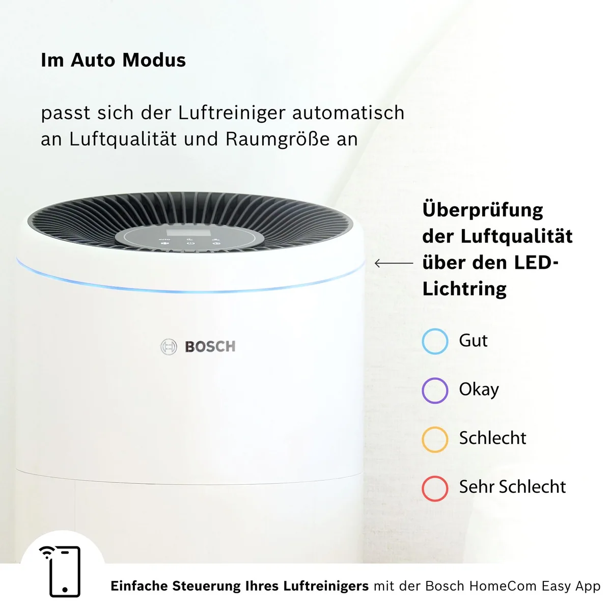 BOSCH Air 6000i Luftreiniger, leistungsstark mit App-Steuerung für Räume bis 125 m² 5