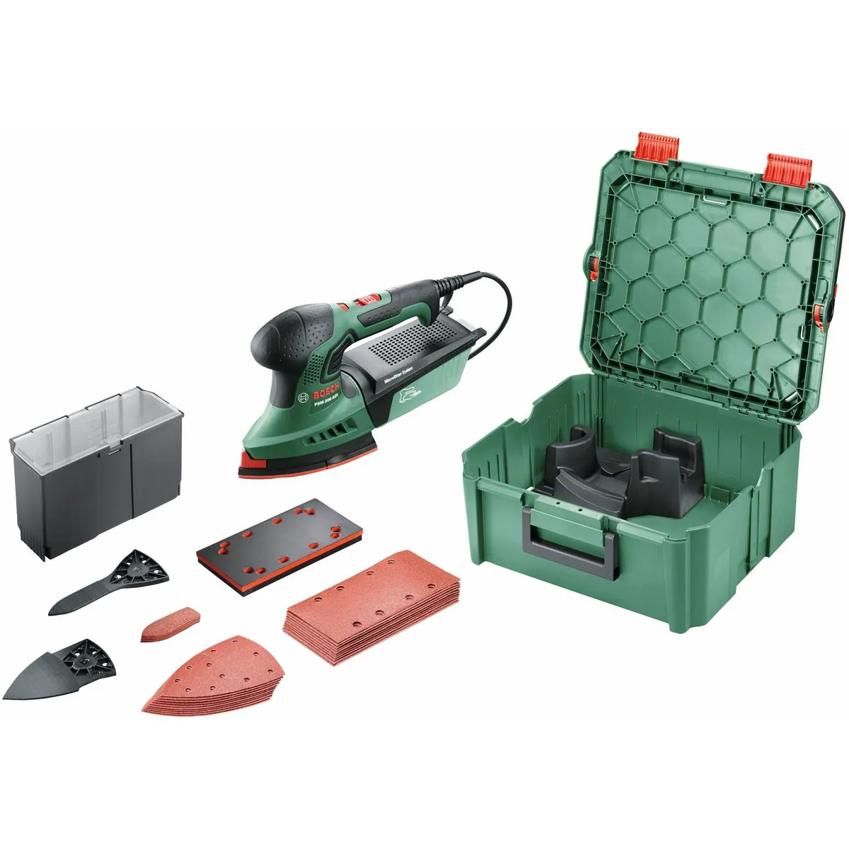 Bosch Home & Garden PSM 200 AES Multischleifer, hohe Leistung und Flexibilität — 26000 U/min, SDS-System