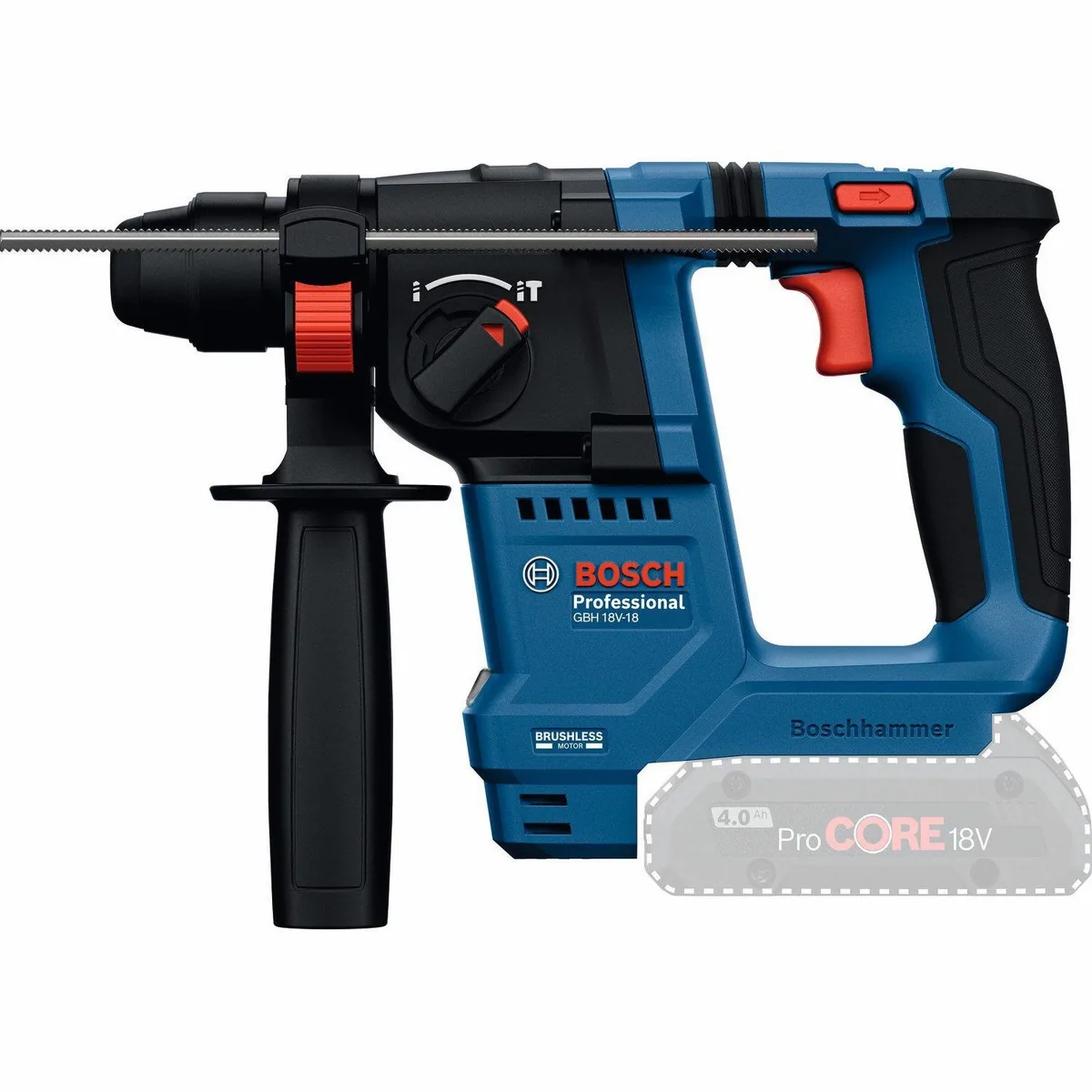 Bosch Professional GBH 18V-18 Akku-Bohrhammer, mit 2 Akkus und Ladegerät, kompaktes Design 2