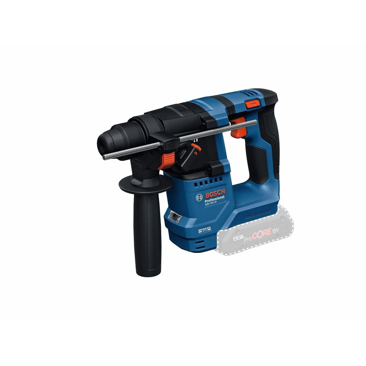 Bosch Professional GBH 18V-18 Akku-Bohrhammer, mit 2 Akkus und Ladegerät, kompaktes Design 3