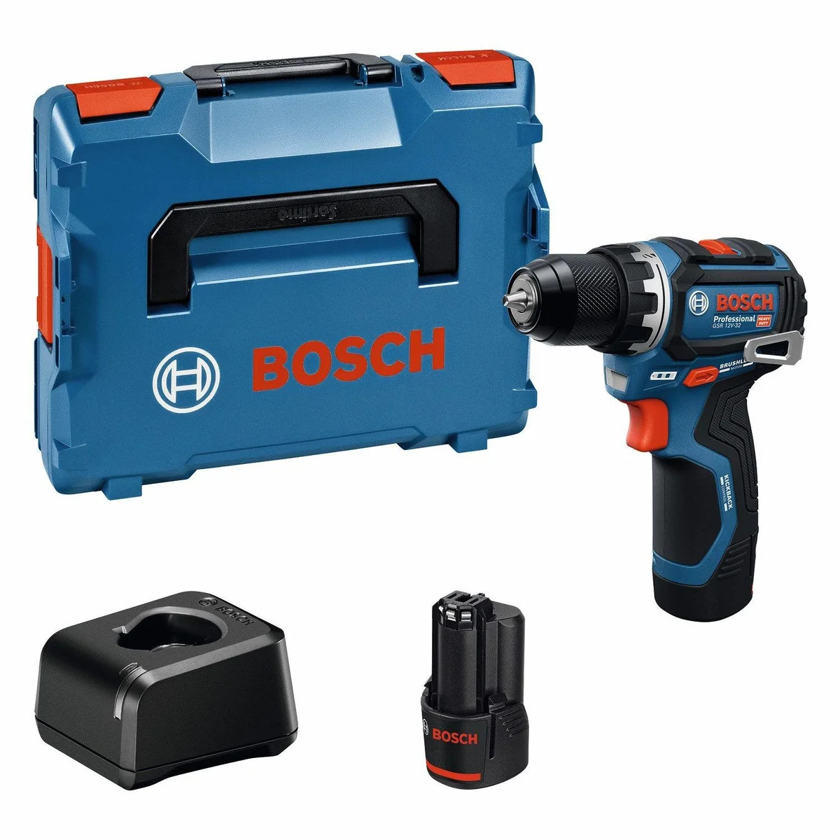 Bosch Professional Akku-Bohrschrauber GSR 12V-32, kompakt, leicht, inklusive 2 Akkus