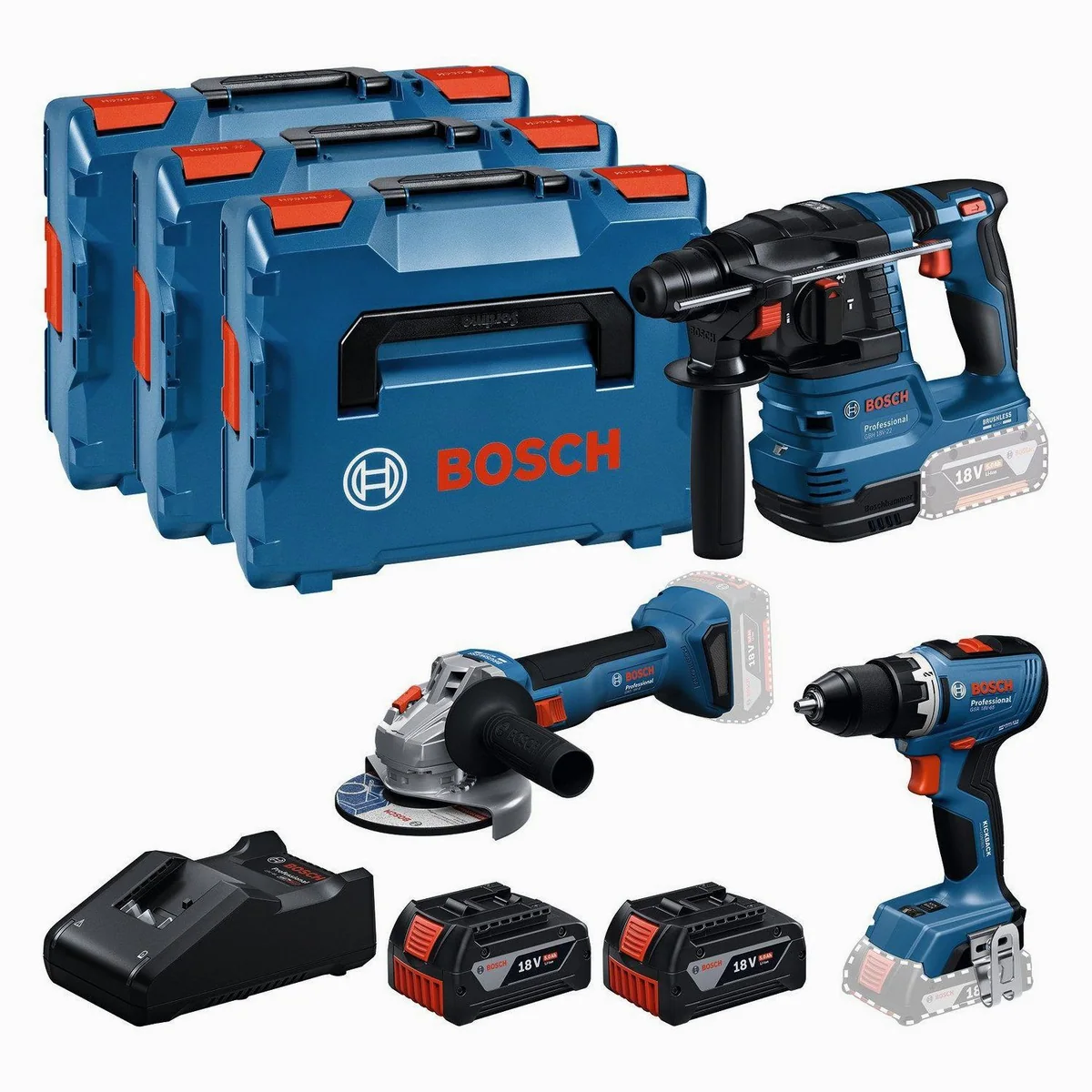 Bosch Professional Akku-Bohrschrauber Combo Kit 18V, vielseitiges Profi-Set für anspruchsvolle Anwendungen