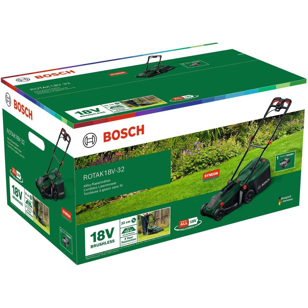 Bosch Home & Garden ROTAK18V-32 Akkurasenmäher, 3-in-1-Funktion, 32 cm Schnittbreite 5