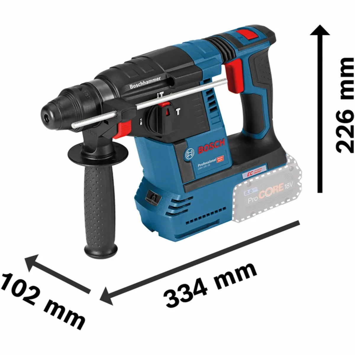 Bosch Professional Combo Kit, Akku-Bohrschrauber 18V & Bohrhammer 18V — hohe Mobilität, vielseitige Anwendungen, robuste XL-BOXX 3