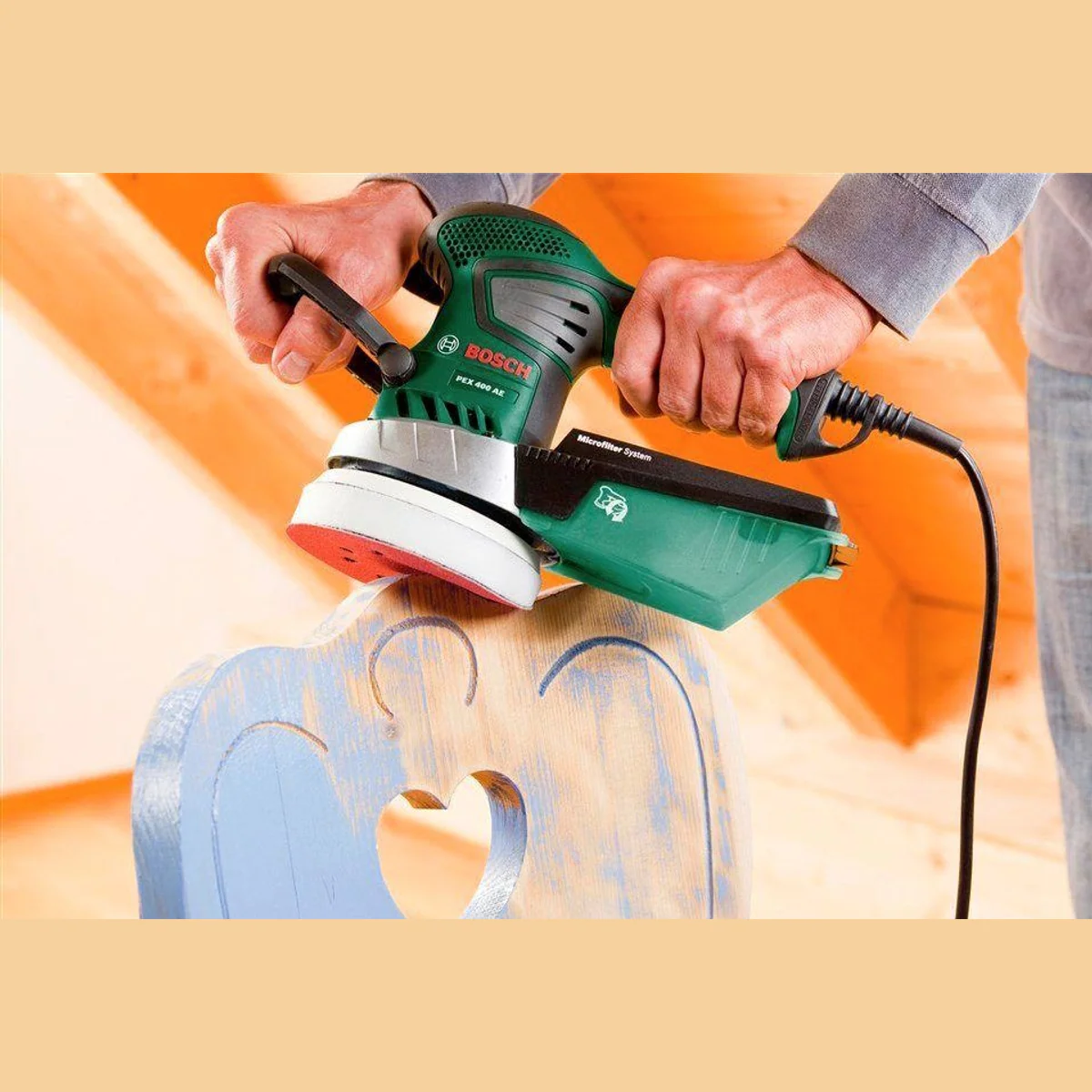 Bosch Home & Garden Exzenterschleifer PEX 400 AE, 370 W, 13000 U/min — leichte Handhabung, präzise Ergebnisse, geringe Vibration 4