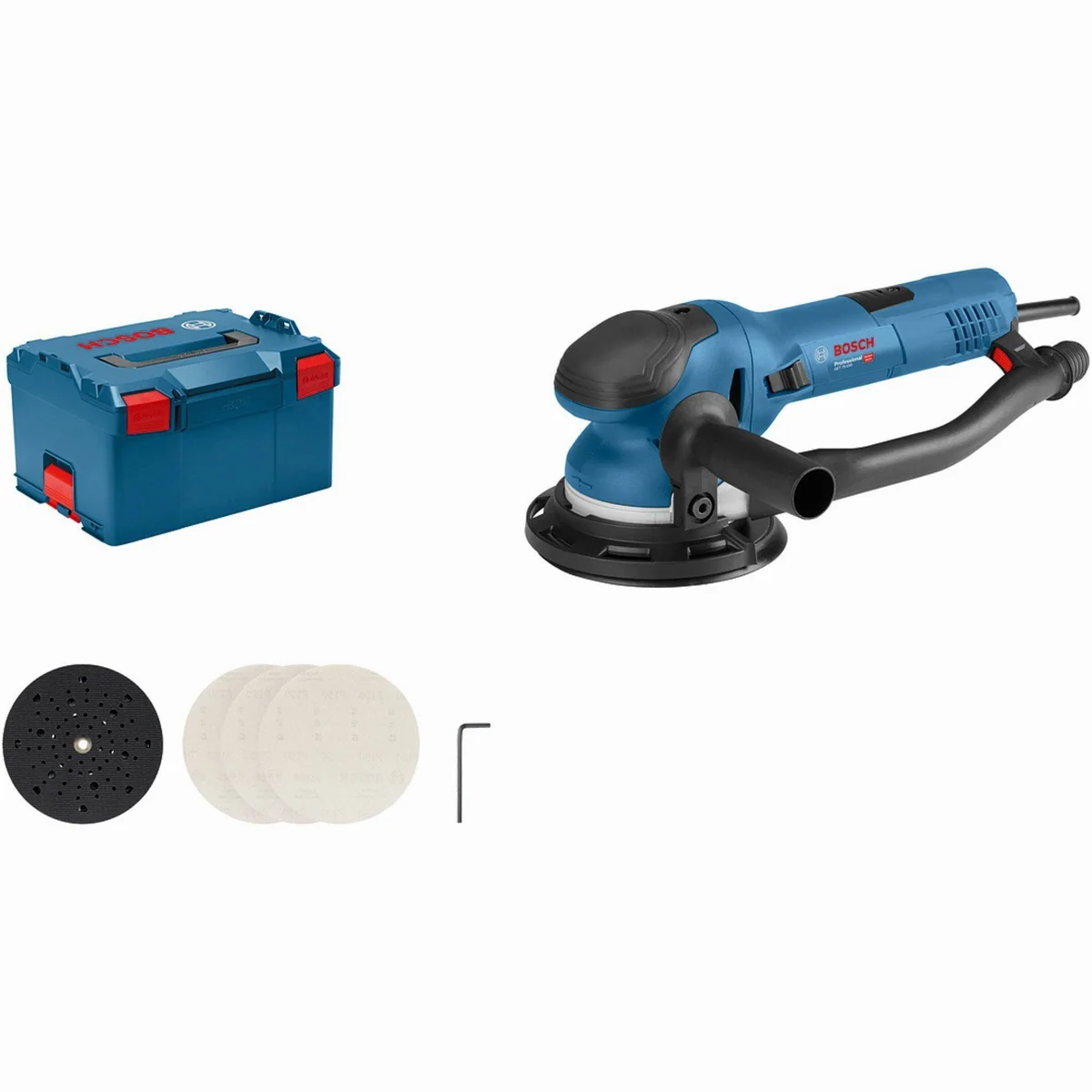 Bosch Professional GET 75-150 Exzenterschleifer, 750 Watt, ergonomisches Design, hohe Abtragsleistung