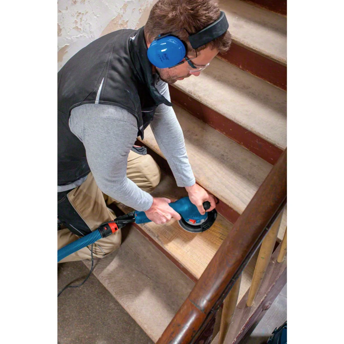 Bosch Professional GET 75-150 Exzenterschleifer, 750 Watt, ergonomisches Design, hohe Abtragsleistung 4