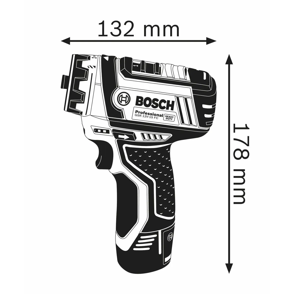 Bosch Professional GSR 12V-15 Akku-Bohrschrauber, 1300 U/min, inkl. 2 Akkus und Zubehör 5