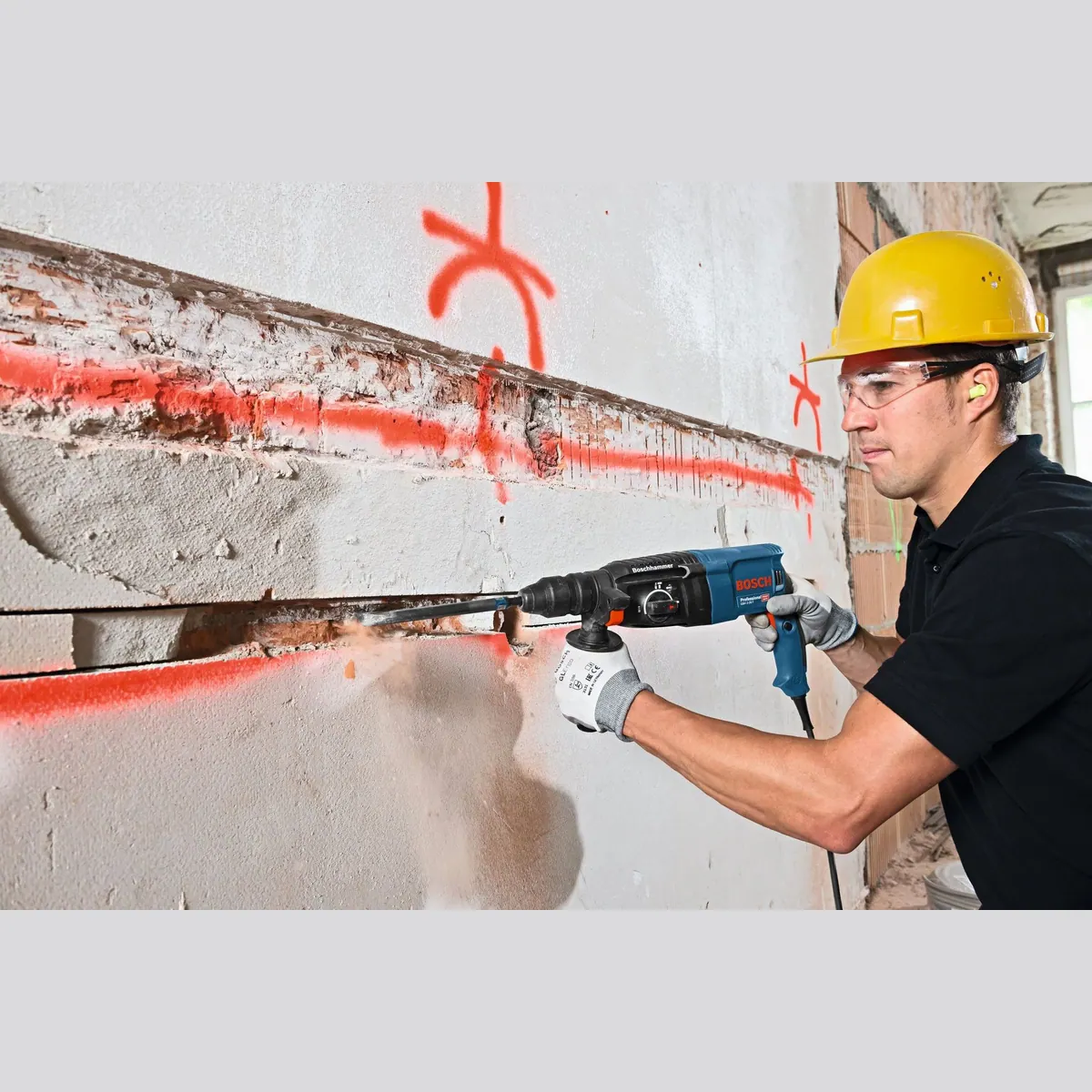 Bosch Professional GBH 2-26 F, kraftvoller Bohrhammer mit SDS plus — 2,7 Joule Schlagenergie, Schnellspannbohrfutter, Vario-Lock 3