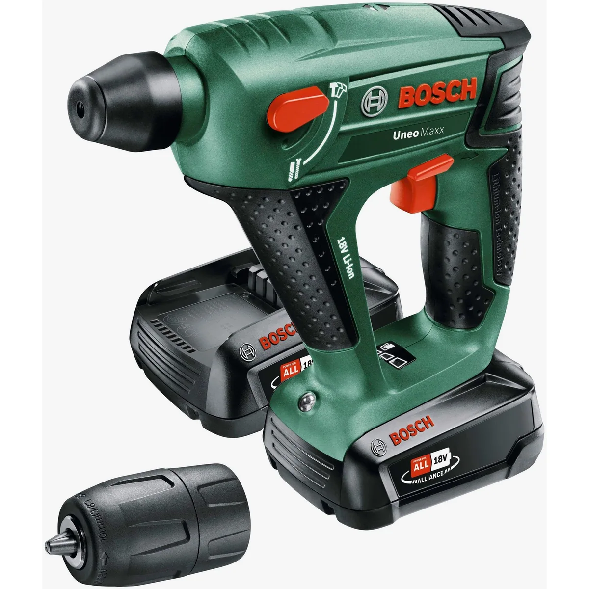 Bosch Home & Garden Uneo Maxx Akku-Bohrhammer, 3-in-1 Funktion, inkl. 2 Akkus und Ladegerät 3