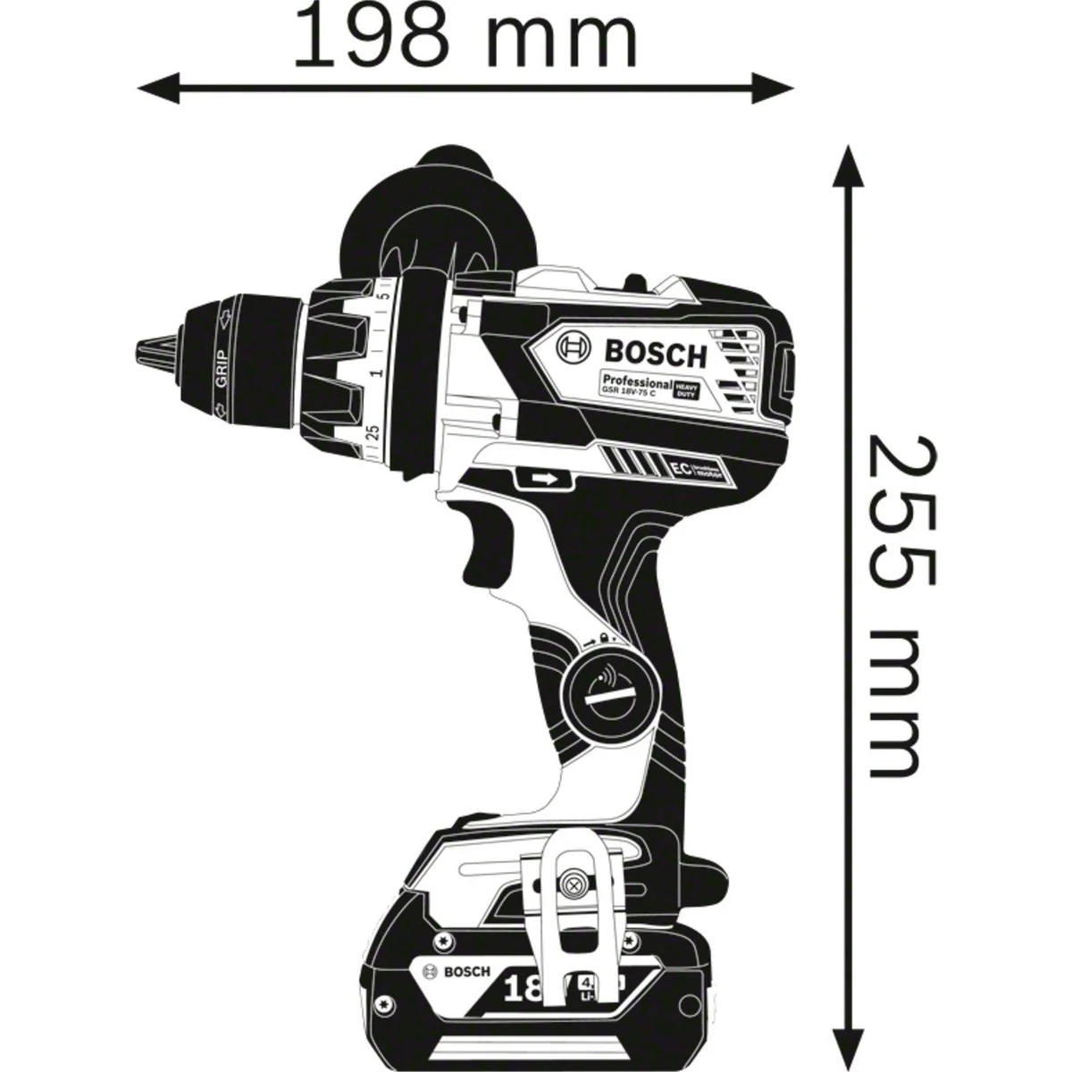 Bosch Professional GSR 18V-110, kompakt, langlebig, bürstenlos 2