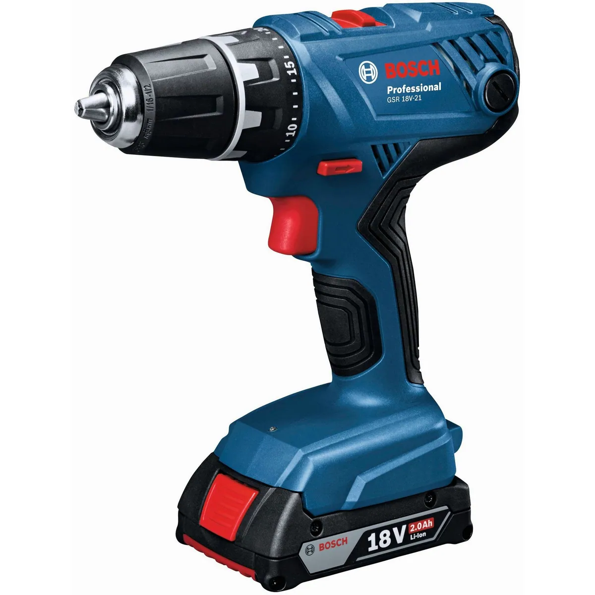 Bosch Professional GSR 18V-21 Akku-Bohrschrauber, 1800 U/min, 2 Akkus & Ladegerät 2