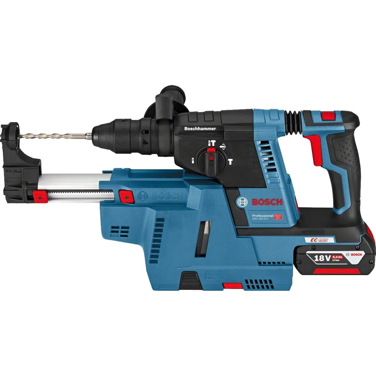 Bosch Professional GBH 18V-26F Akku-Bohrhammer, 2x 5,5Ah Akkus, SDS plus — leistungsstark, vielseitig, mobil 4