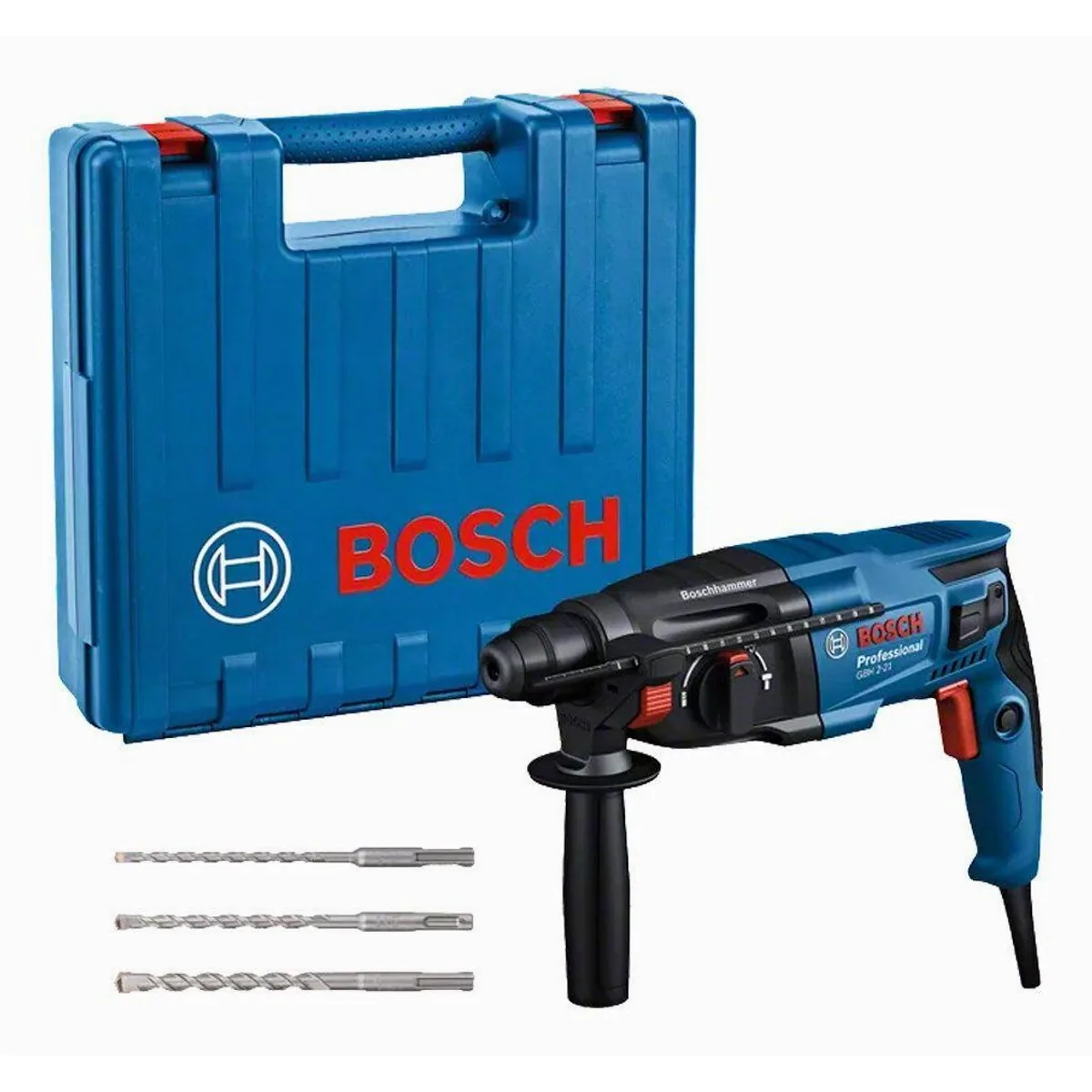Bosch Professional GBH 2-21, kompakter Bohrhammer mit SDS plus und Bohrern 6/8/10 mm