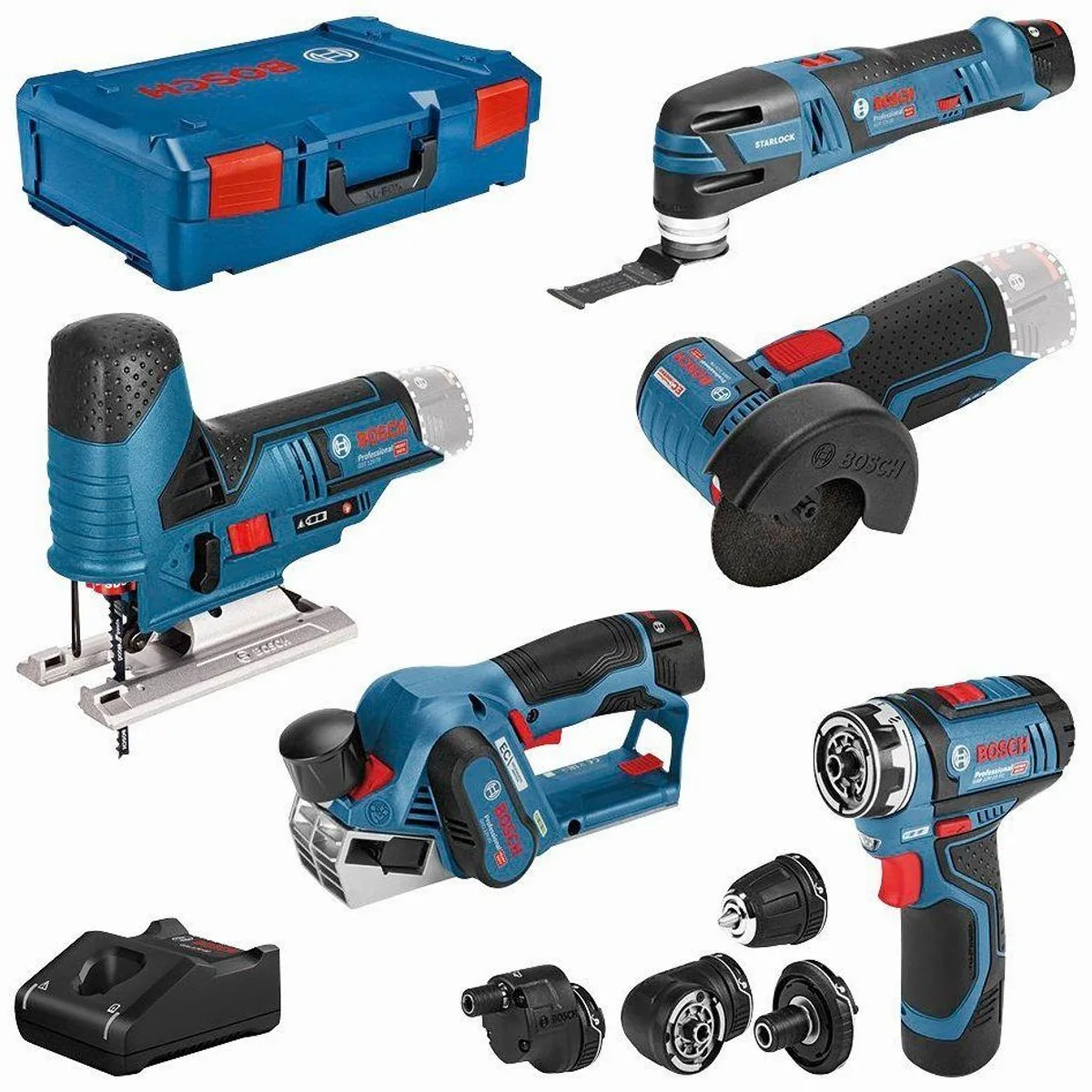 Bosch Professional Elektrowerkzeug-Set, 10-teiliges Kombi-Set, vielseitig einsetzbar