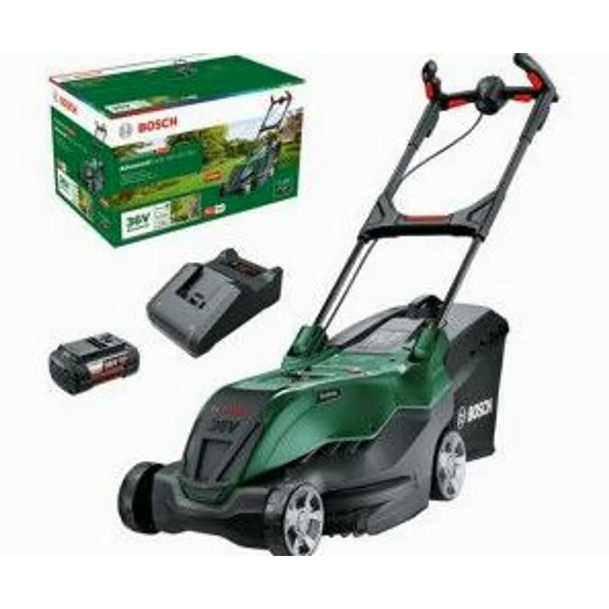 Bosch Advanced Rotak 36V-44-750 Rasenmäher, effiziente Schnitttechnik, ergonomisches Design, leistungsstarker Akku 2