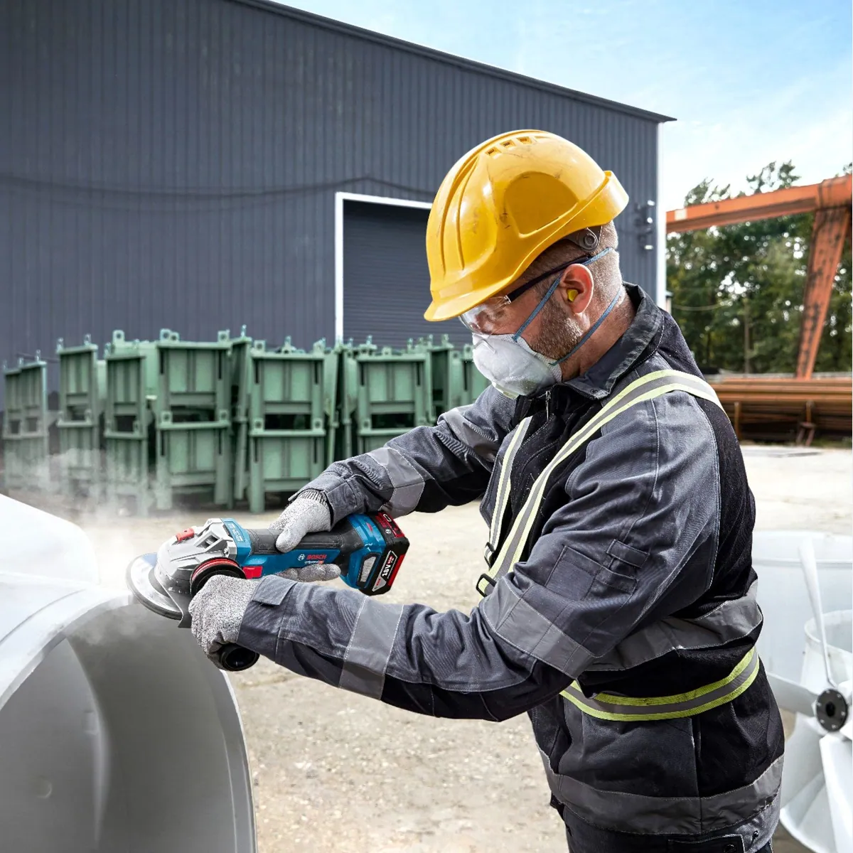 Bosch Professional GWS 18V-11 Akku-Winkelschleifer, 125 mm, 2x 5,0 Ah Akku, Ladegerät 5