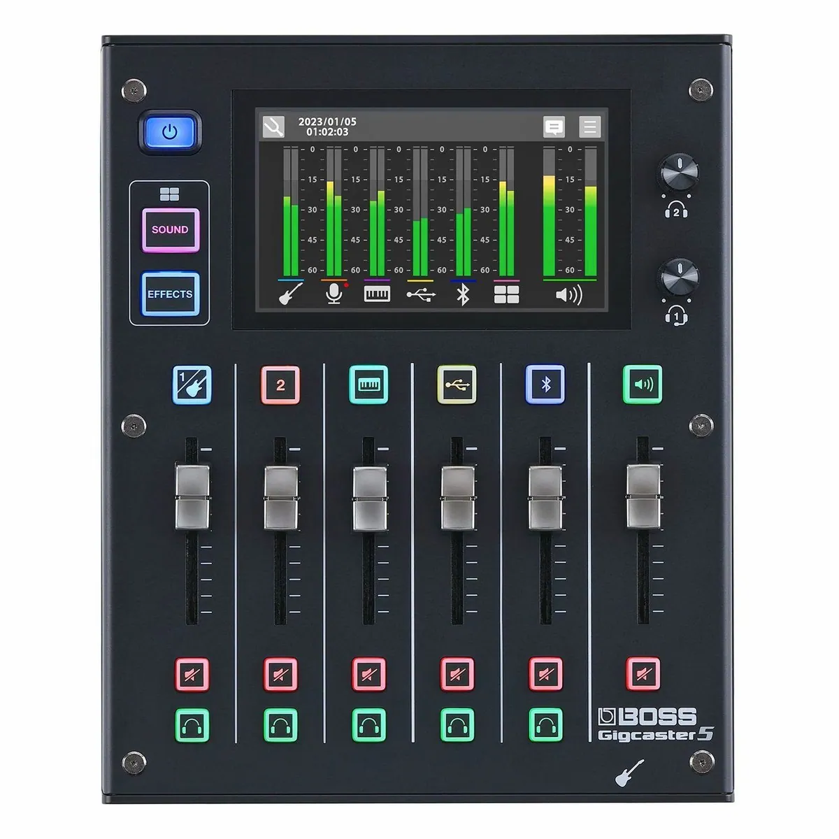 Boss Gigcaster 5 Mischpult, leistungsstarker Audio-Streaming Mixer — 5-Kanal, 32bit/48kHz, intuitives Touchdisplay 3