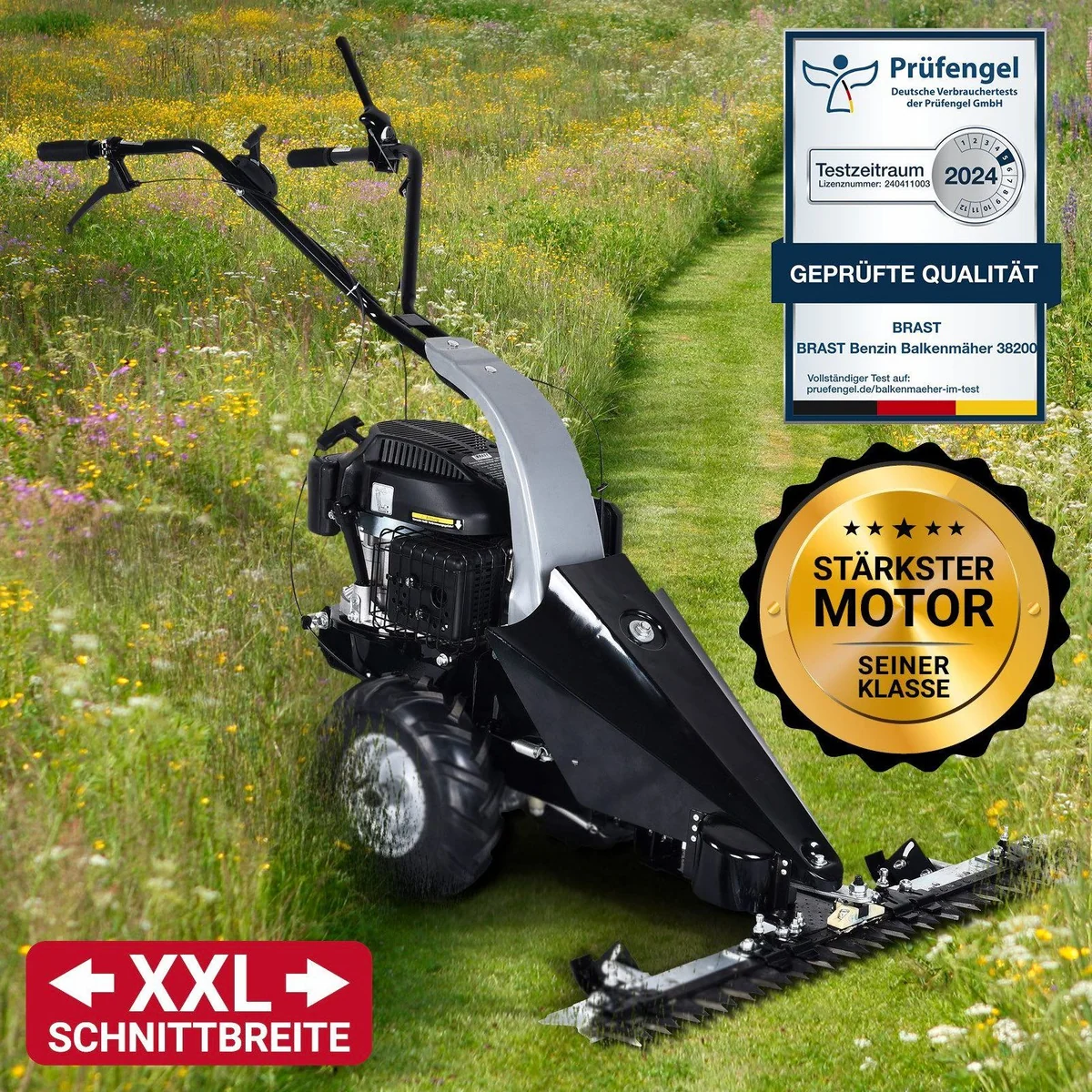 BRAST Balkenmäher 38200, kraftvoller 4-Takt Motor, 97 cm Schnittbreite, Luftbereifung 2