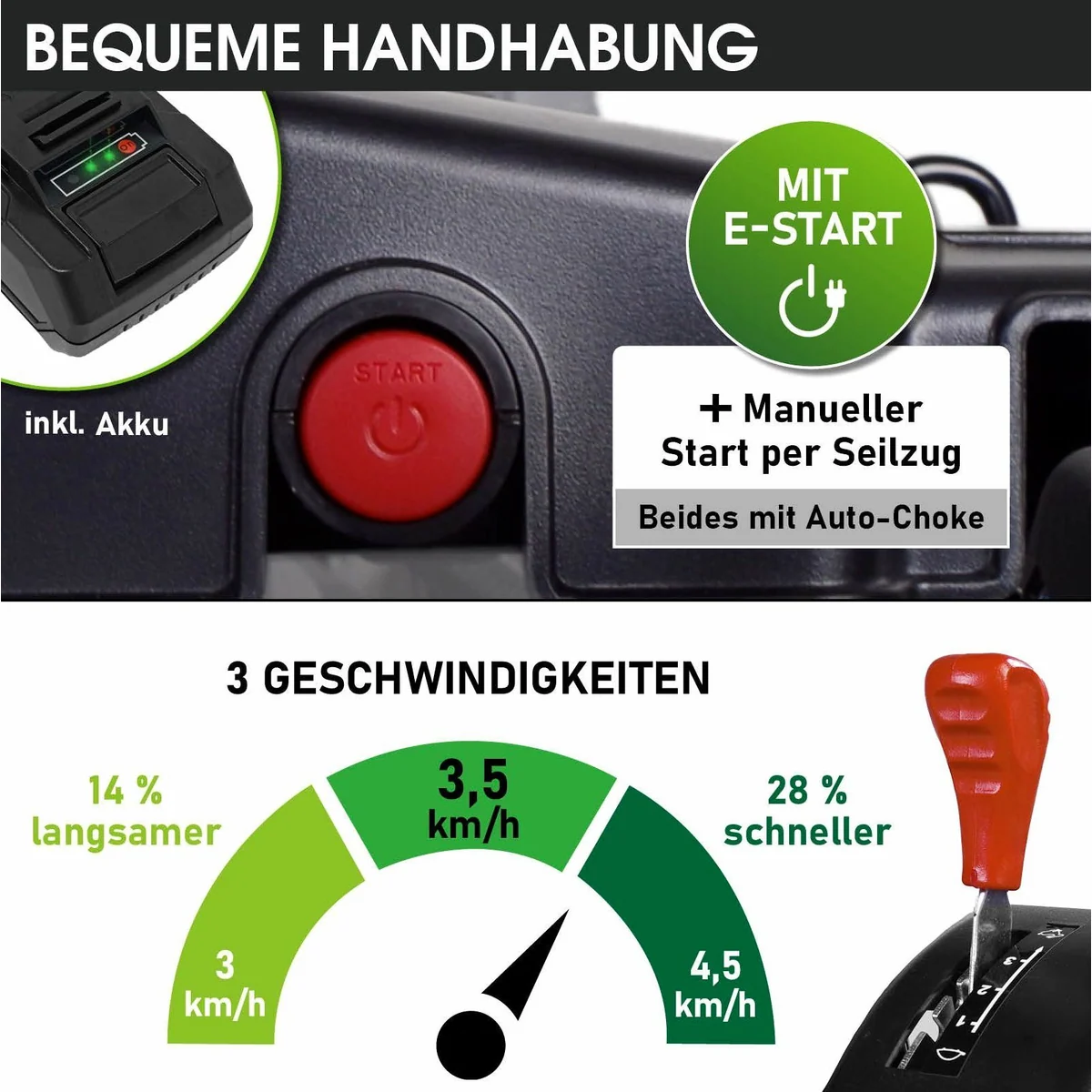 BRAST Benzinrasenmäher 18170 E-START SPEED, 3,5kW Motor, Elektrostarter, 46cm Schnittbreite 3