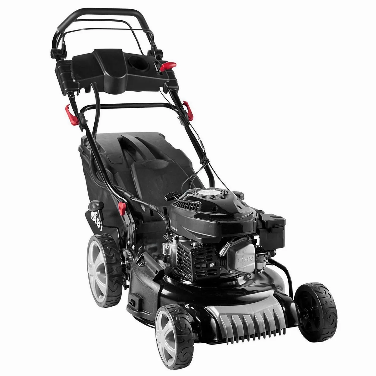 BRAST Benzinrasenmäher 46 cm, Elektrostart, 4-Takt Motor, 3,5 kW — TÜV-geprüft, 4in1-Funktion, robustes Stahlgehäuse