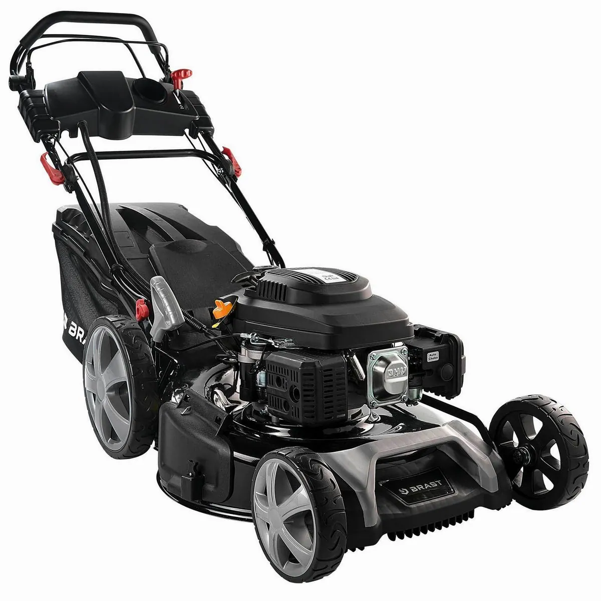 BRAST Benzinrasenmäher 22224, 7PS, 55 cm Schnittbreite, Elektrostarter, 60L Fangkorb
