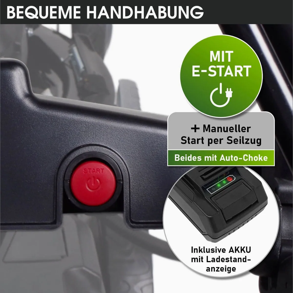 BRAST Benzinrasenmäher 22224, 7PS, 55 cm Schnittbreite, Elektrostarter, 60L Fangkorb 4
