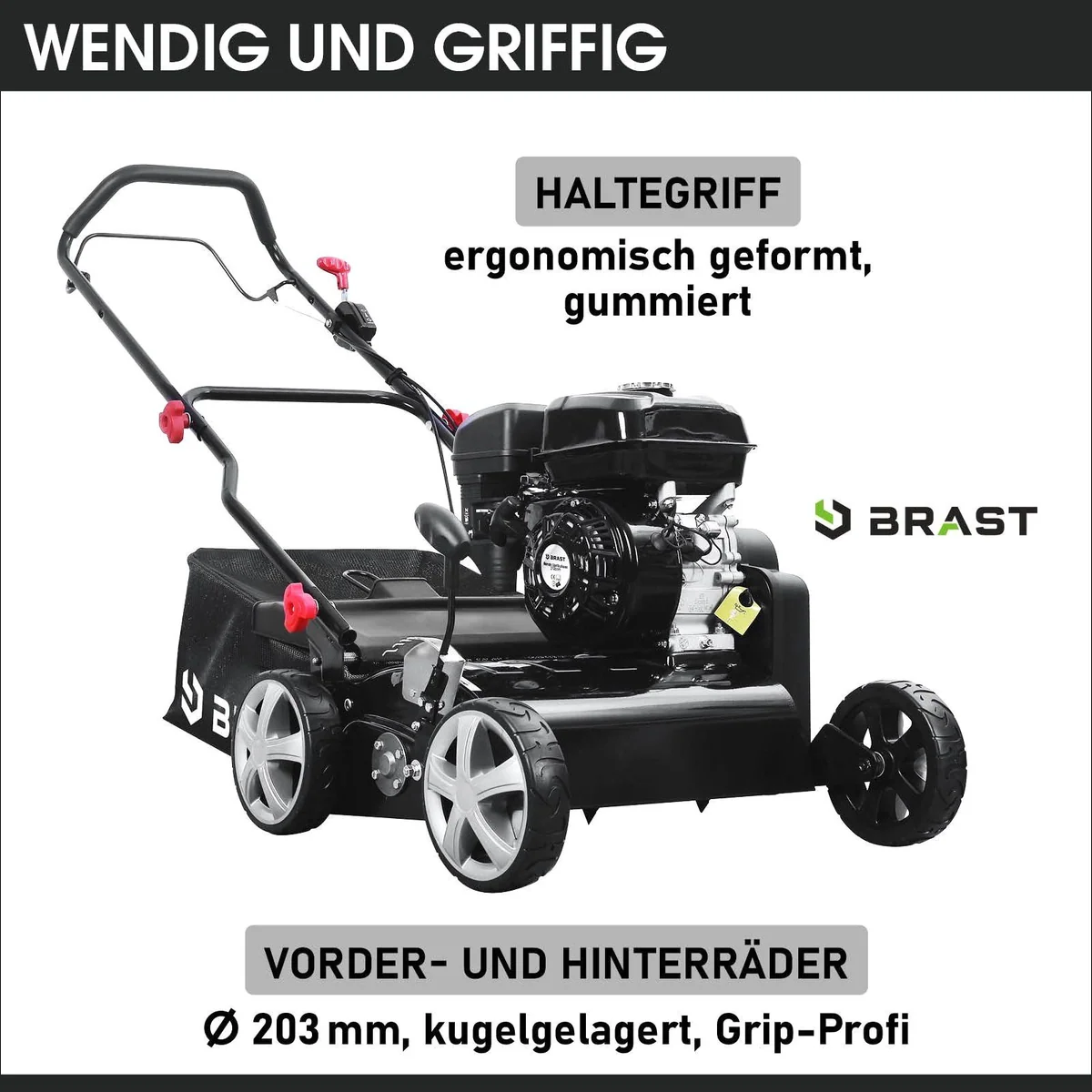 BRAST Benzin-Vertikutierer 4,5kW, 45 cm Arbeitsbreite, 2in1-Funktion, TÜV geprüft 5