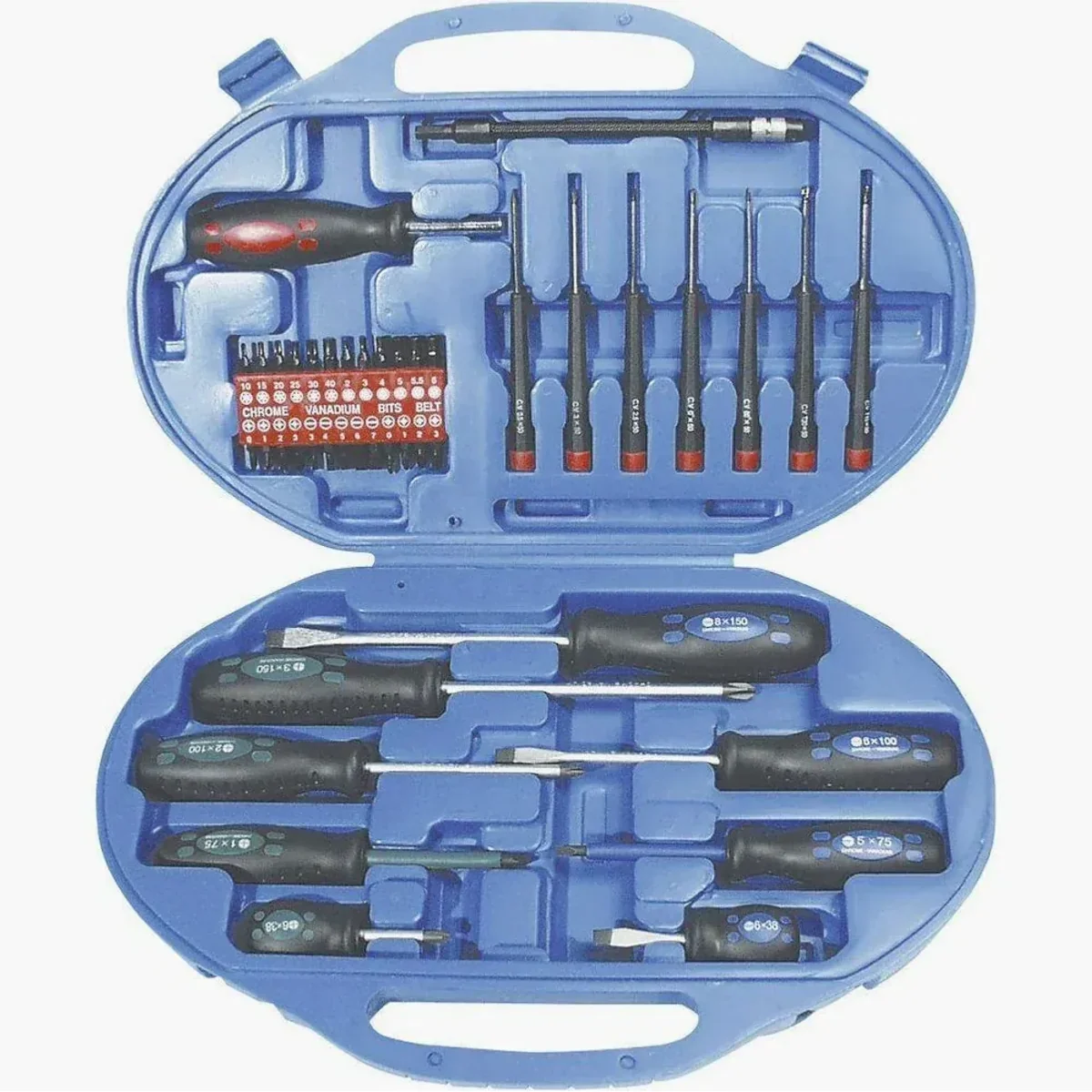 Brüder Mannesmann Schraubendreher-Set 42-teilig, ergonomische Griffe, umfangreiche Bit-Auswahl