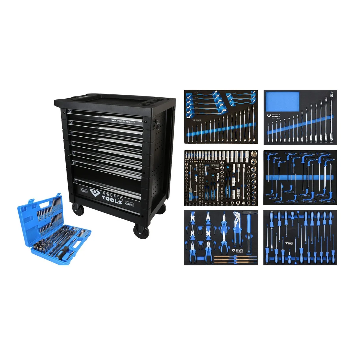 Brilliant Tools Werkstattwagen BT153473, 7 Schubladen, 473 Werkzeuge, hohe Tragkraft 2