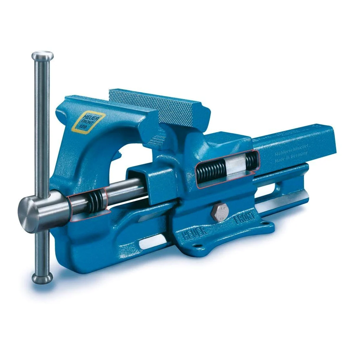 Brockhaus Heuer Parallelschraubstock 180, robust und präzise — mit Amboss und gehärteten Spannbacken 4