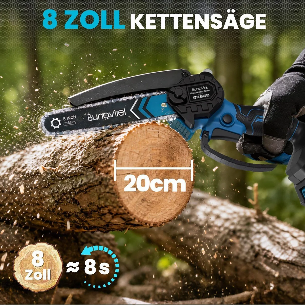 Bundviel Elektro-Kettensäge 4IN1, flexibles Umrüstkonzept, teleskopierbar — ideal für Gartenarbeiten 3