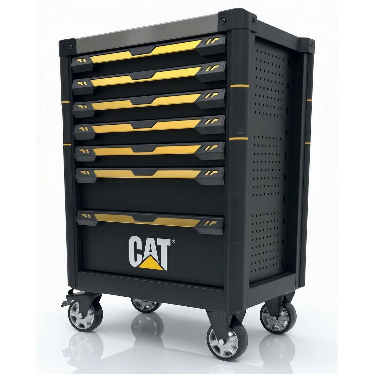 CAT Werkstattwagen, 5 von 7 Schubladen bestückt, robust und mobil 2