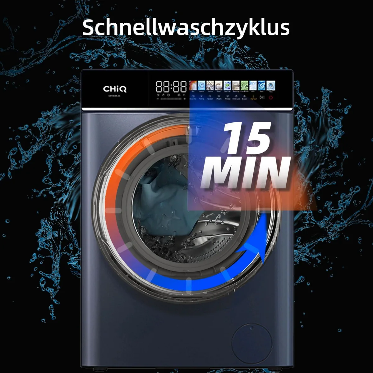 CHiQ CW086581AX Waschmaschine, 8 kg, 1400 U/min, Energieeffizienz A-15% 5