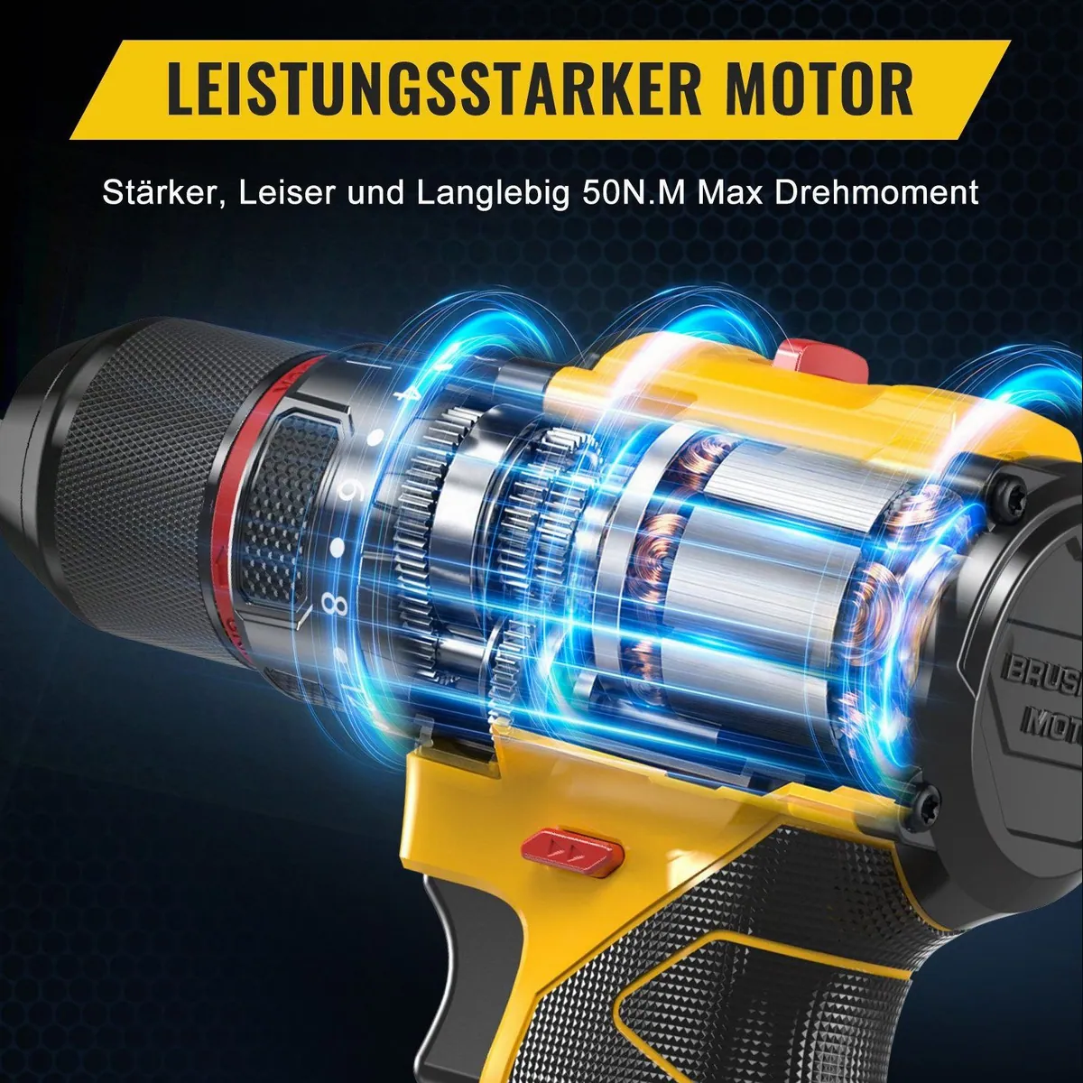 CONENTOOL Akku-Schlagschrauber 21V Set, 500 Nm Drehmoment, inkl. 2 Akkus und Werkzeugkoffer 5