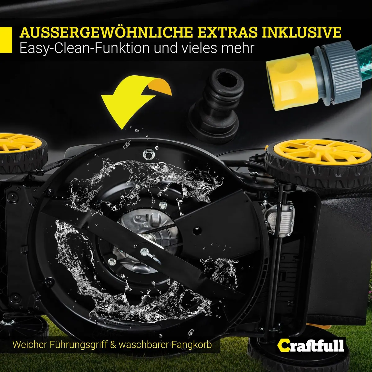 Craftfull CR-196-30E Benzinrasenmäher, 6 PS, 53 cm Schnittbreite, E-Starter 4