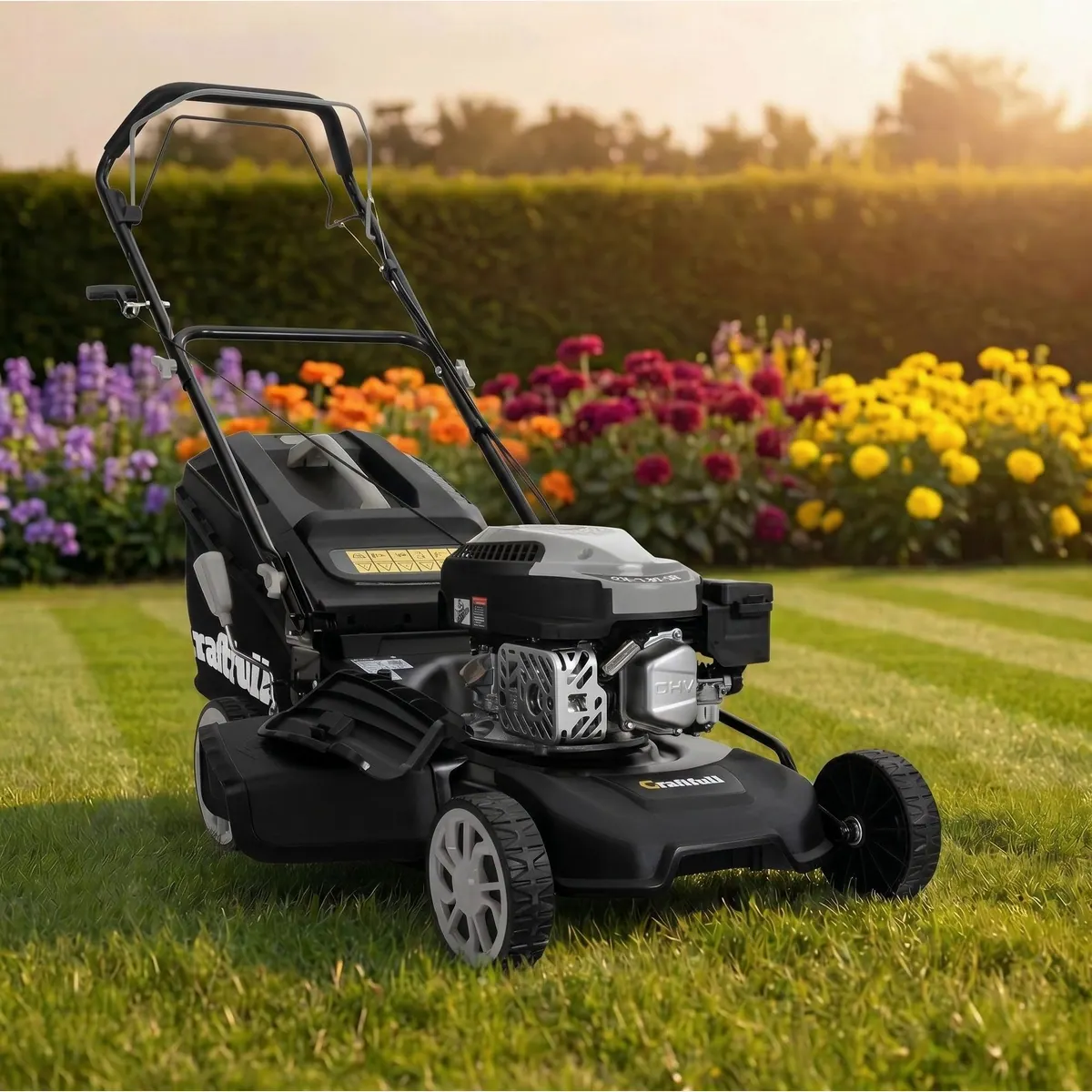 Craftfull Benzin-Rasenmäher CR-139-30, 5in1-Funktionalität, 46 cm Schnittbreite — ideal für jeden Garten