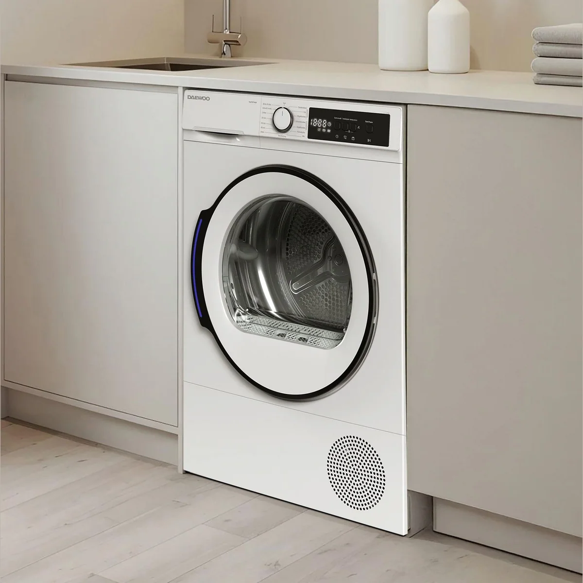 Daewoo TD-B8GP1WD0-DE Wärmepumpentrockner, 8kg Kapazität, 15 Programme, Knitterschutz 5