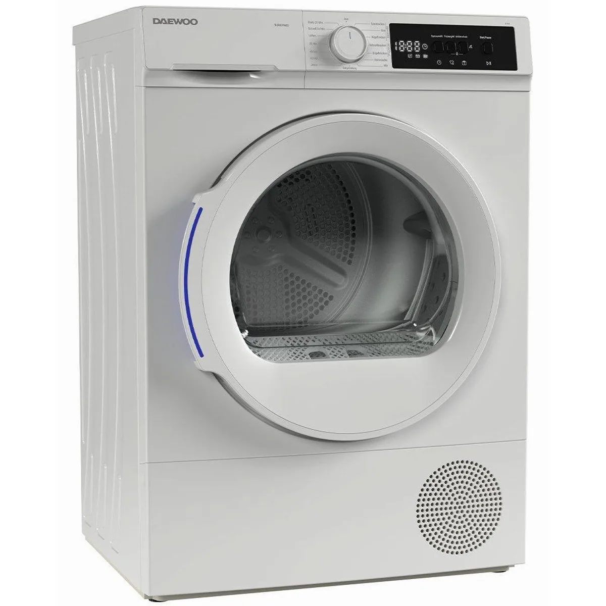 Daewoo Wärmepumpentrockner TD-BR8GP0WE0-DE, 8 kg Fassungsvermögen, LED-Trommelbeleuchtung, Kindersicherung