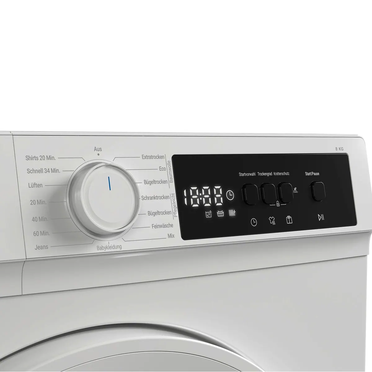 Daewoo Wärmepumpentrockner TD-BR8GP0WE0-DE, 8 kg Fassungsvermögen, LED-Trommelbeleuchtung, Kindersicherung 4
