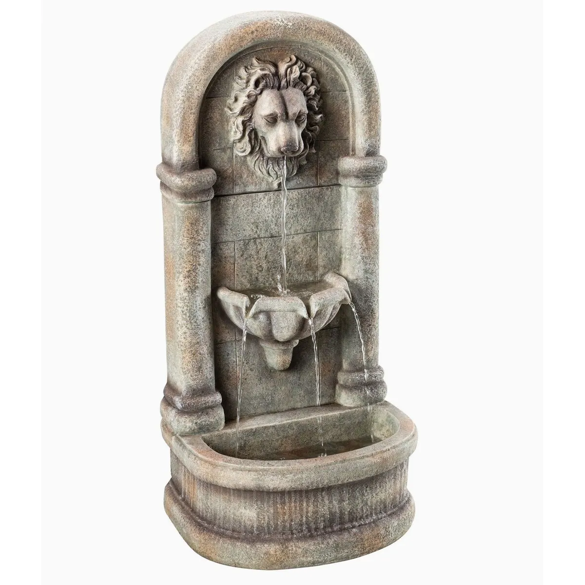 Dehner Gartenbrunnen Faro, mediterranes Design mit LED-Beleuchtung