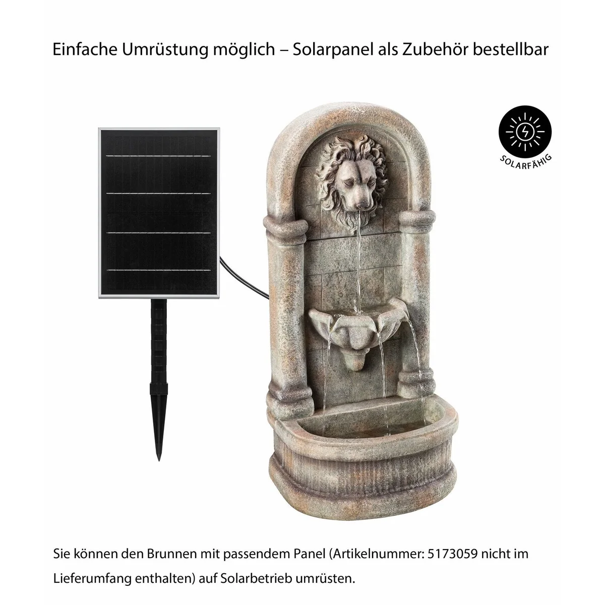 Dehner Gartenbrunnen Faro, mediterranes Design mit LED-Beleuchtung 2