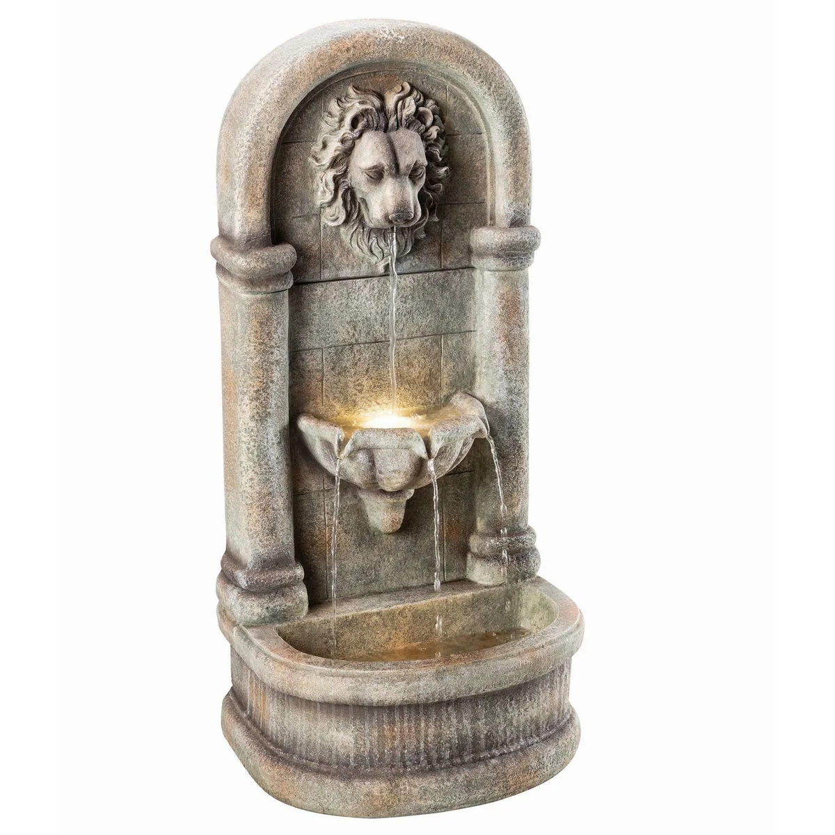 Dehner Gartenbrunnen Faro, mediterranes Design mit LED-Beleuchtung 3