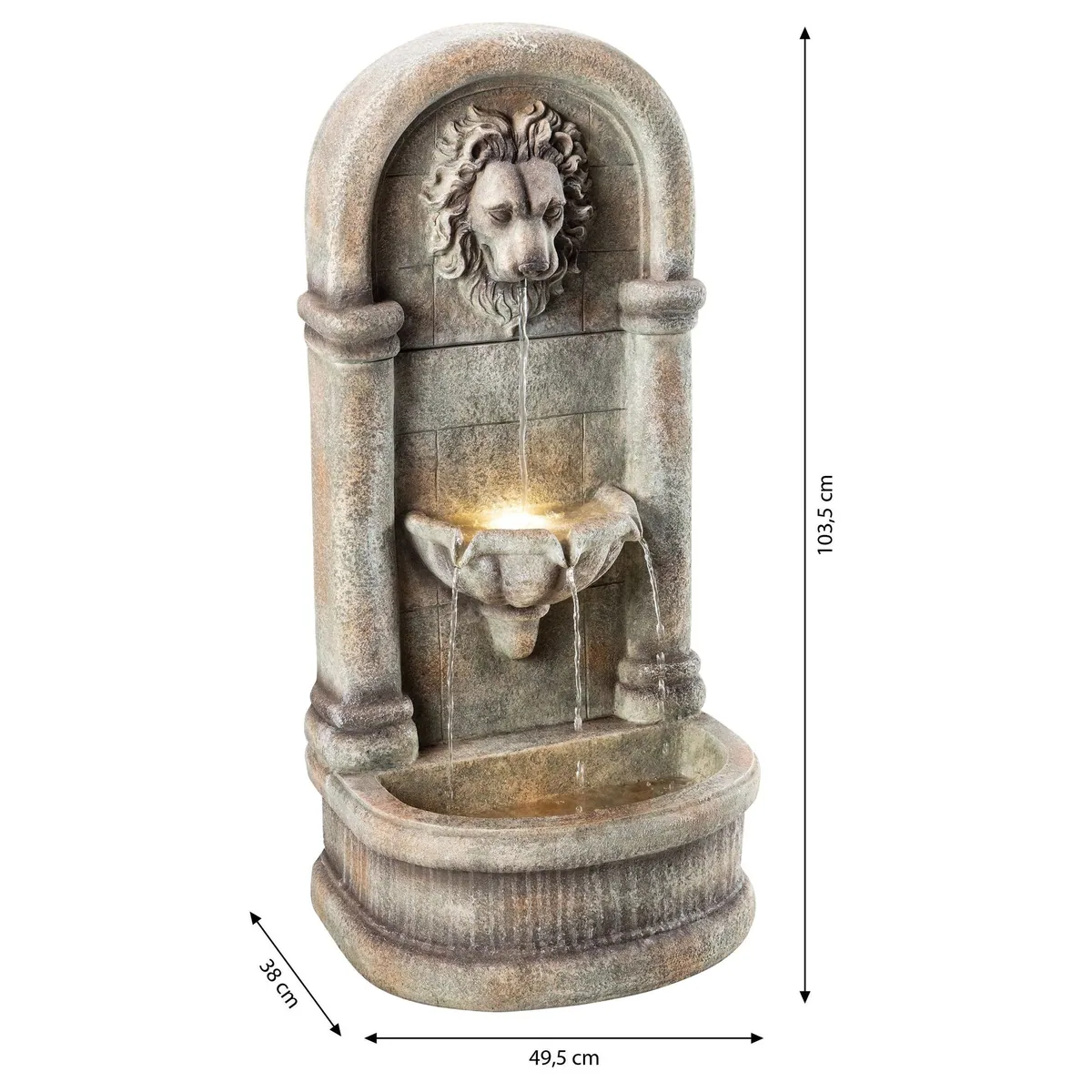 Dehner Gartenbrunnen Faro, mediterranes Design mit LED-Beleuchtung 5