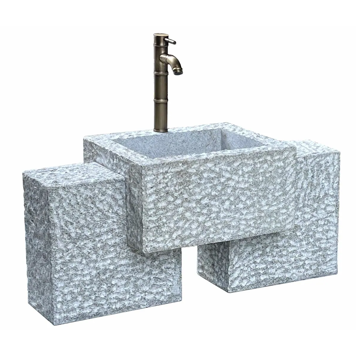 Dehner Gartenbrunnen Gmunden, elegantes Design aus Granit — inkl. Pumpe, wetterfest, pflegeleicht